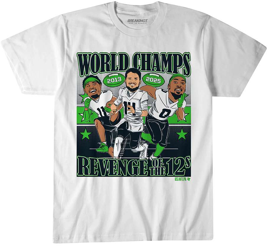 Sam Darnold, Jaxon Smith-Njigba, & DeMarcus Lawrence World Champions Caricatures Shirt Sam Darnold, Jaxon Smith-Njigba, & DeMarcus Lawrence World Champions Caricatures Shirt