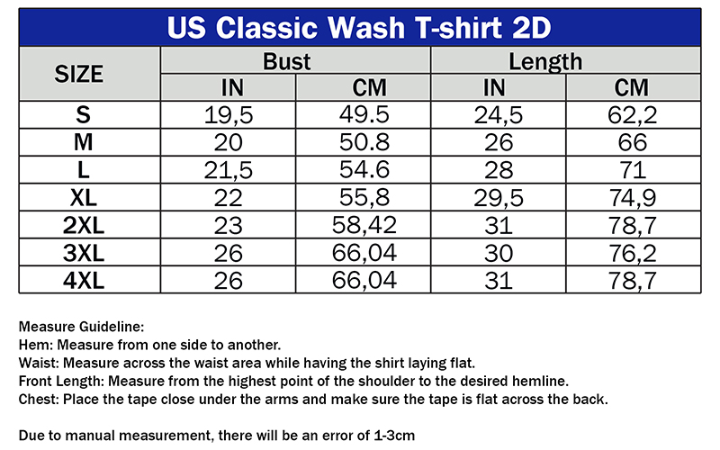 size guide wash t shirt 1 size guide wash t shirt 1