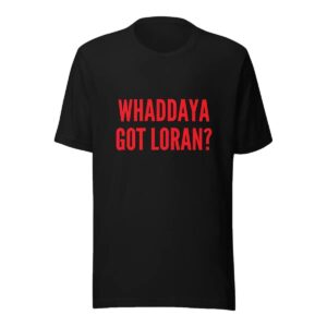 Between The Hedges Merch Whaddaya Got Loran T Shirt Black h7siaw.jpg