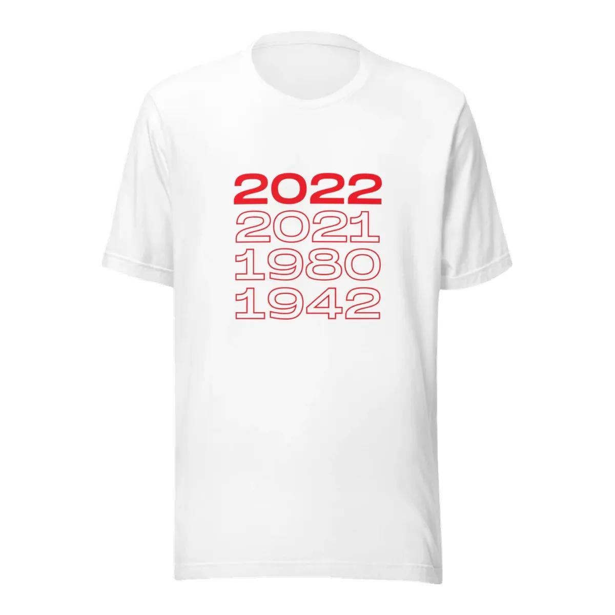 Between The Hedges Merch National Championship Years 2022 2021 1980 1942 T Shirt White hjmohl.jpg