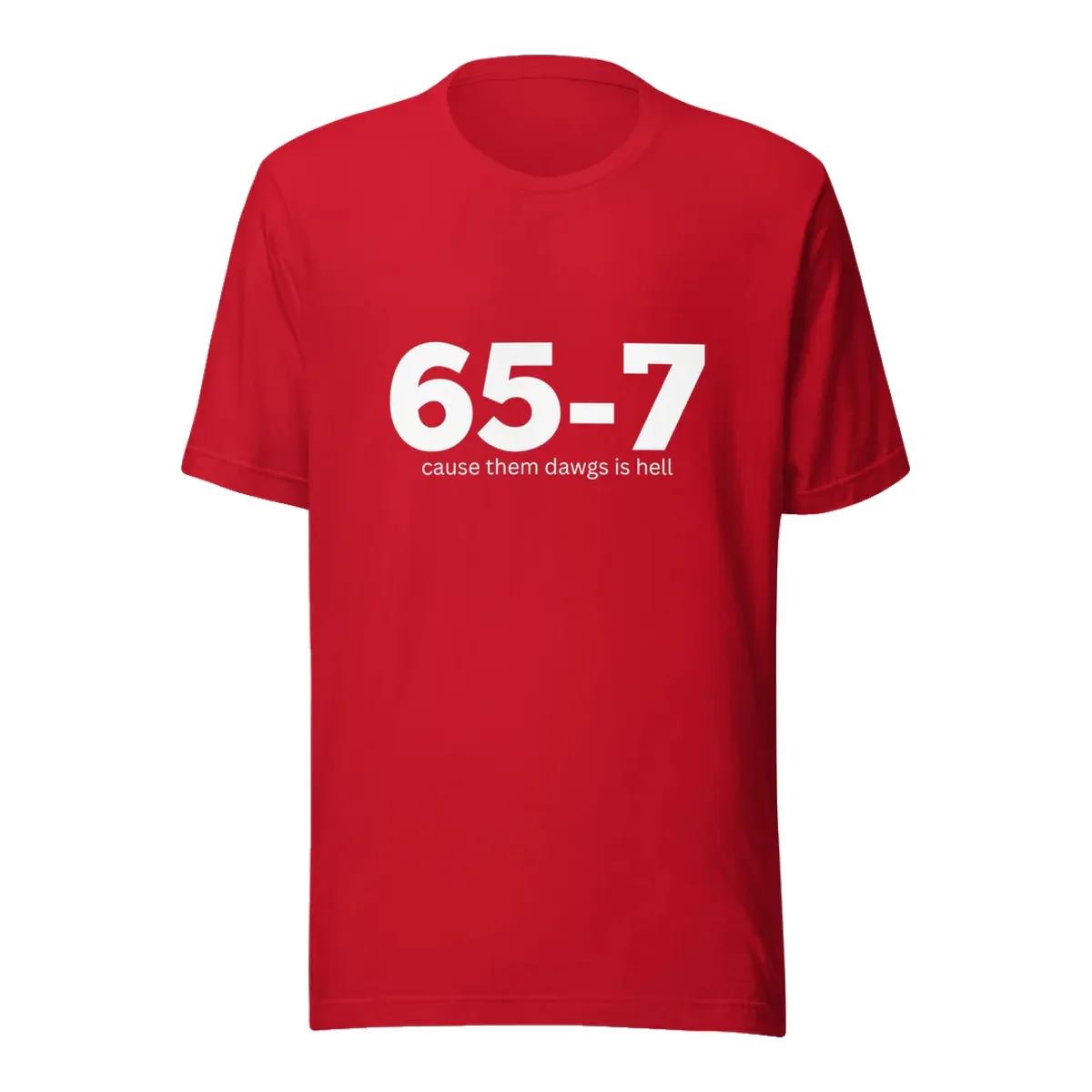 Between The Hedges Merch 65 7 Cause Them Dawgs Is Hell T Shirt Red q3n41d.jpg