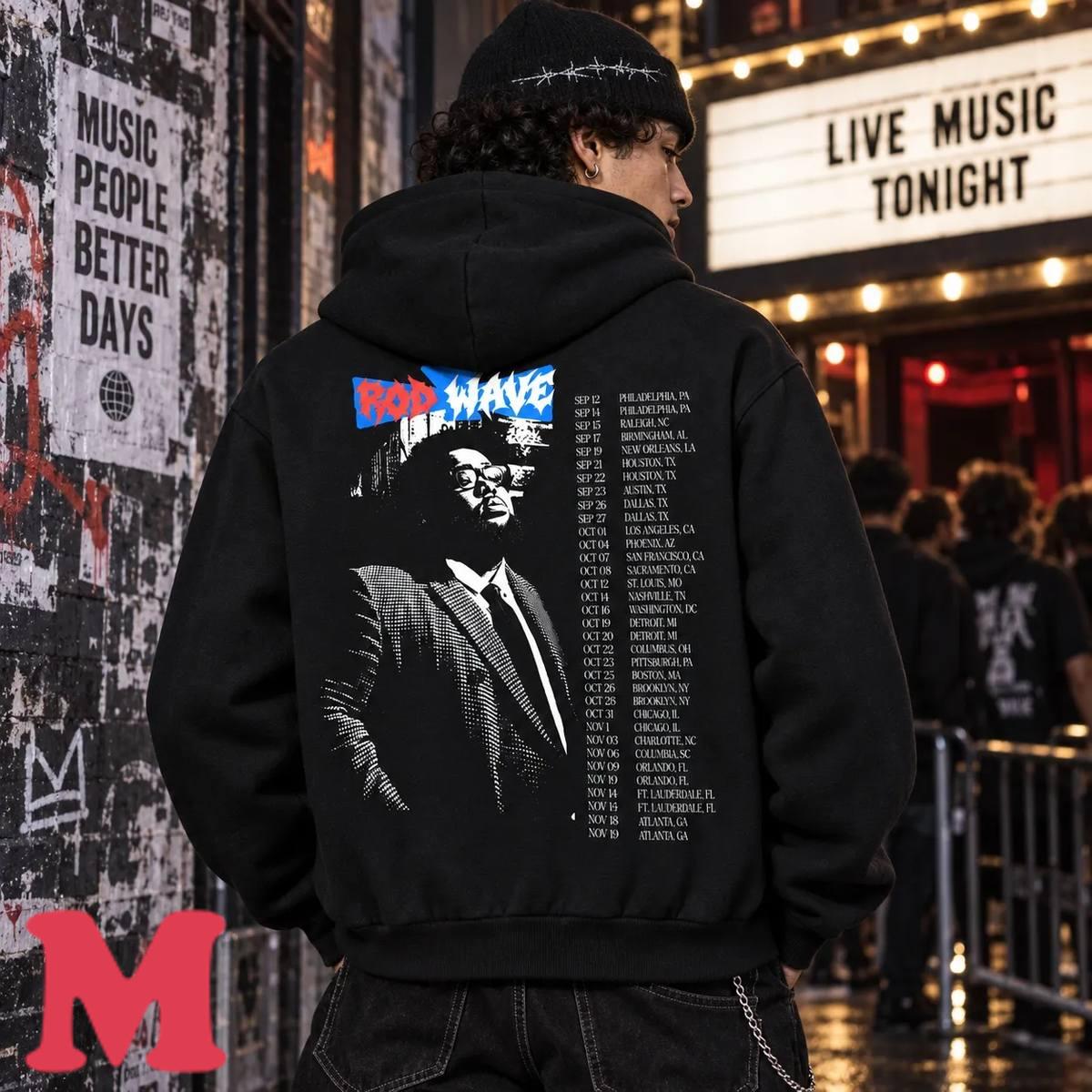 Rod Wave Merch Rodfather Zip Up Black Hoodie 1