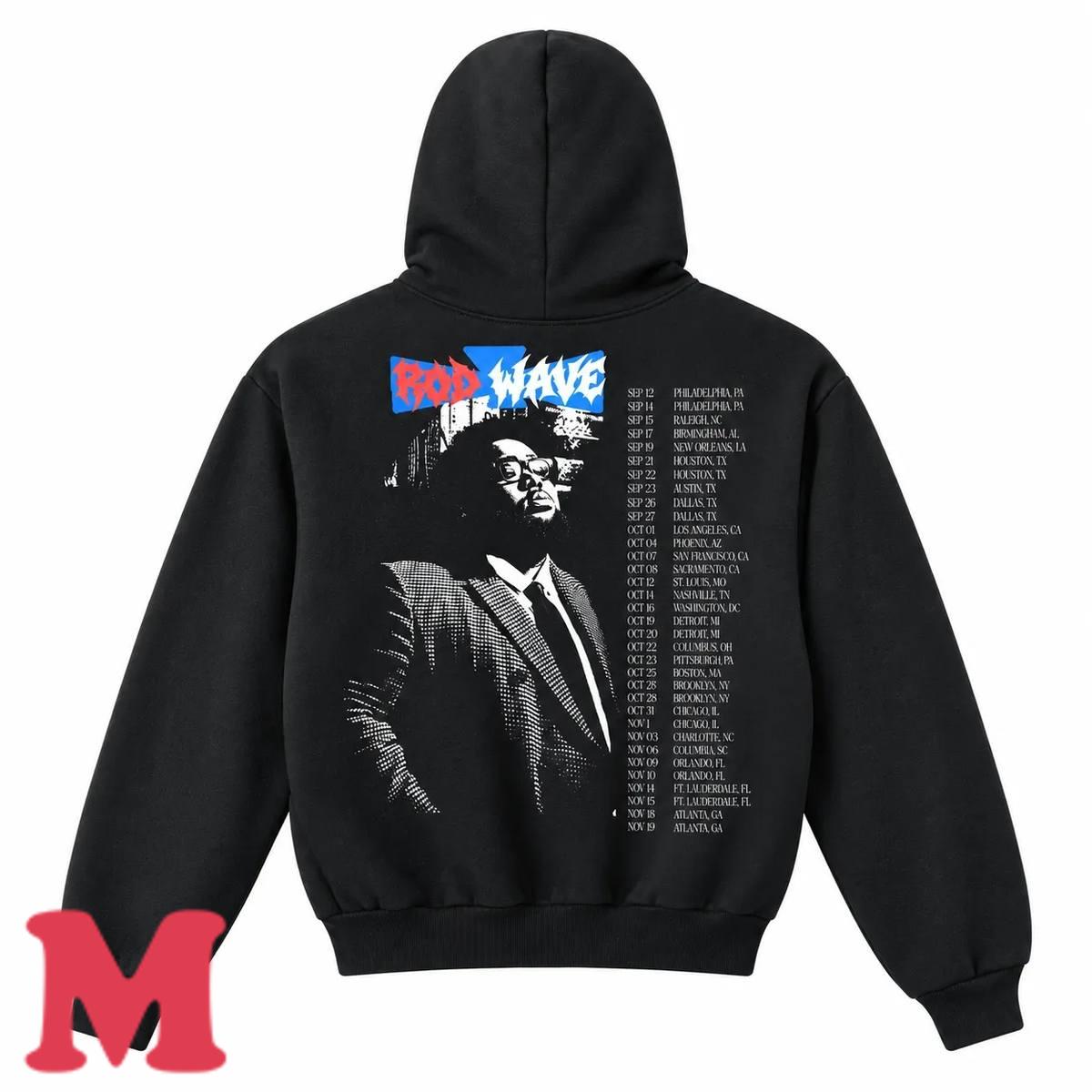 Rod Wave Merch Rodfather Zip Up Black Hoodie 2