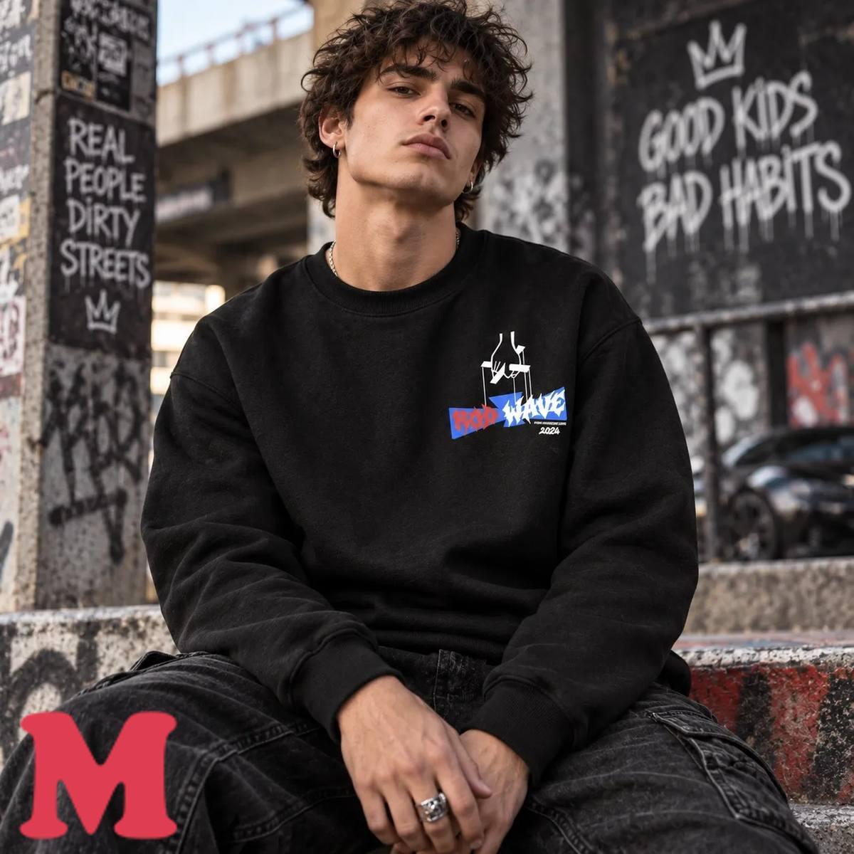 Rod Wave Merch Rodfather Zip Up Black Hoodie 5