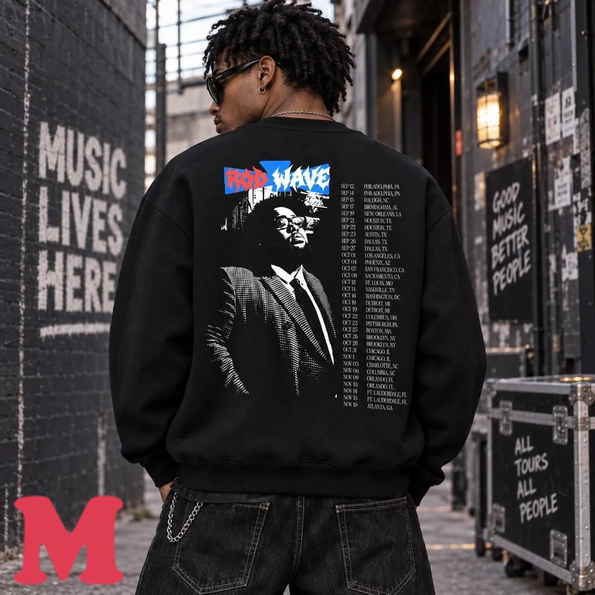Rod Wave Merch Rodfather Zip Up Black Hoodie 6