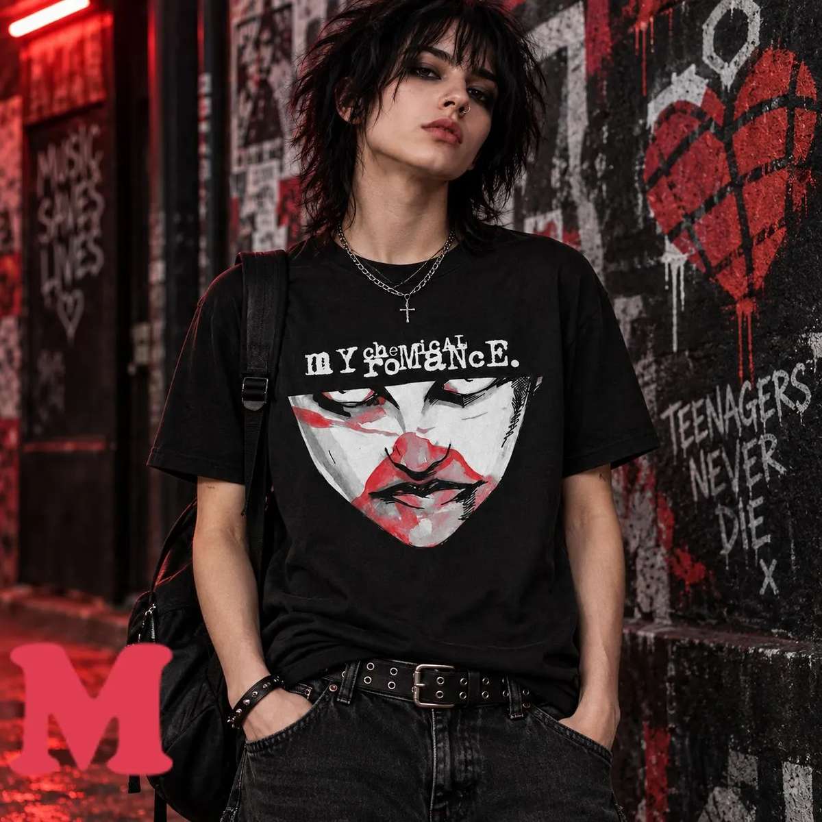 My Chemical Romance Merch Demolition Lover Mask T-Shirt 1