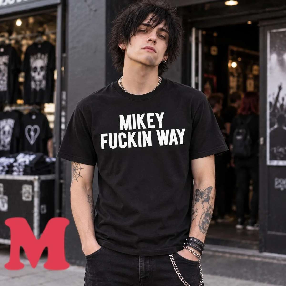 My Chemical Romance Merch Mikey Fuckin Way Black T-Shirt 1