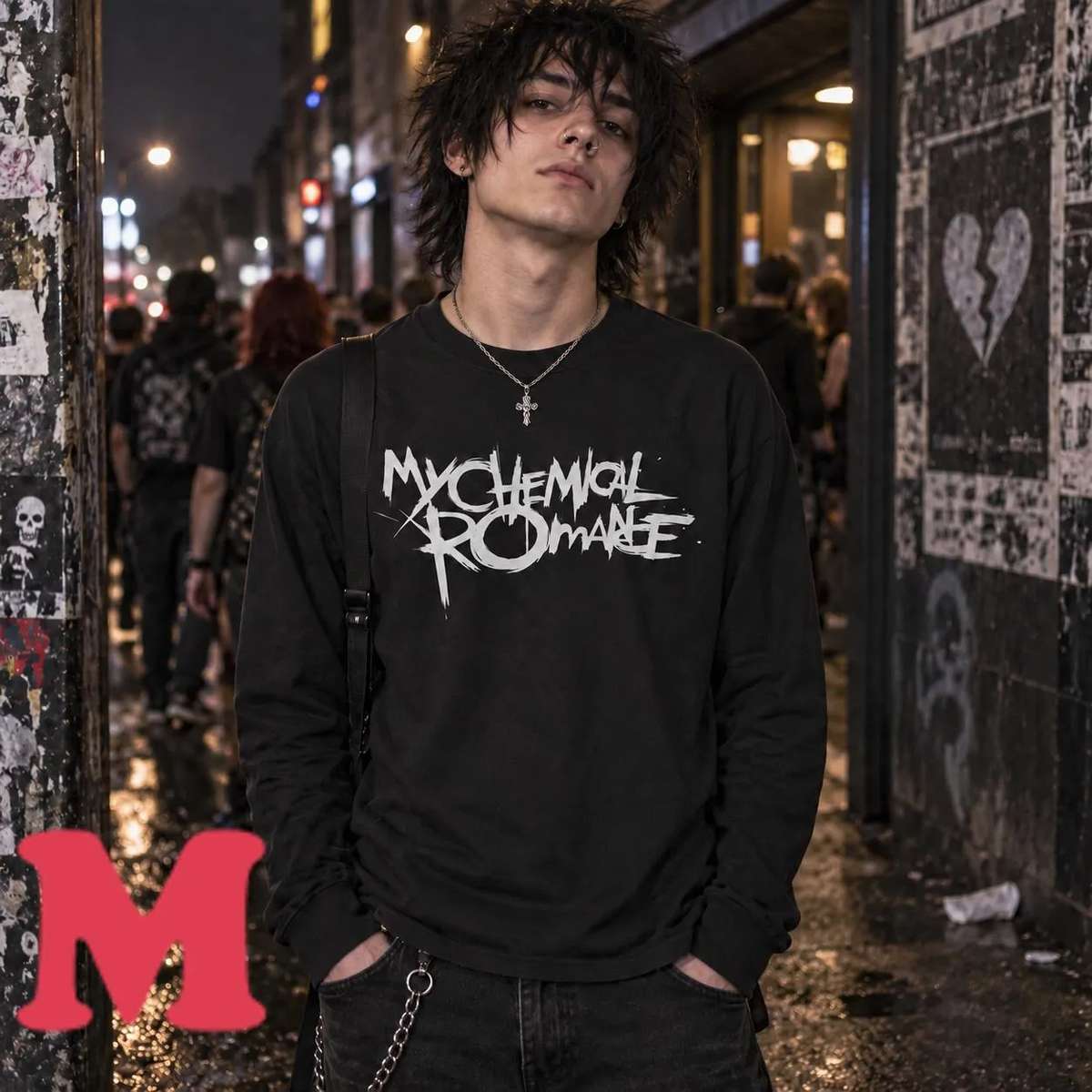 My Chemical Romance Merch My Chemical Romance Brush Logo Black T-Shirt 3
